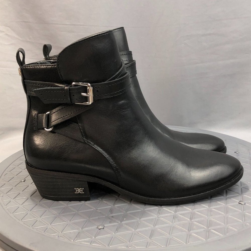 Sam Edelman Polina Womens Suede Ankle Boots Size 6 Medium Black Leather